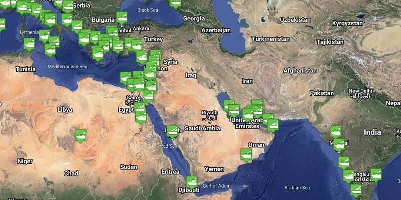 Middle Eastern Region Cruise Port Tracker